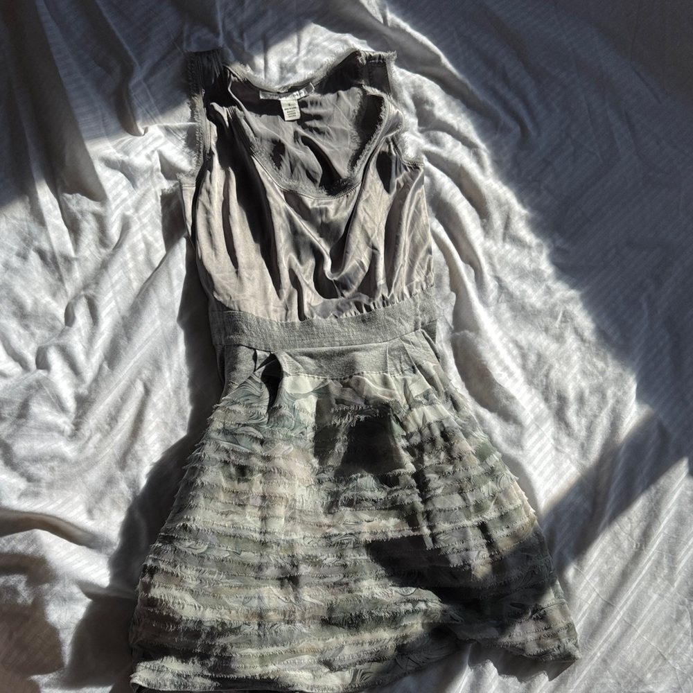 Diane Von Furstenberg Gray Silk Mini Dress